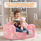 MeMoreCool Glowing Pink Rainbow Kids Chair, 2-in-1 Glow-in-the-Dark Kids Couch - Image 5