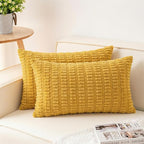Aegero Pack of 2 Corduroy Decorative Throw Pillow Covers 12x20 Inch by Unknown