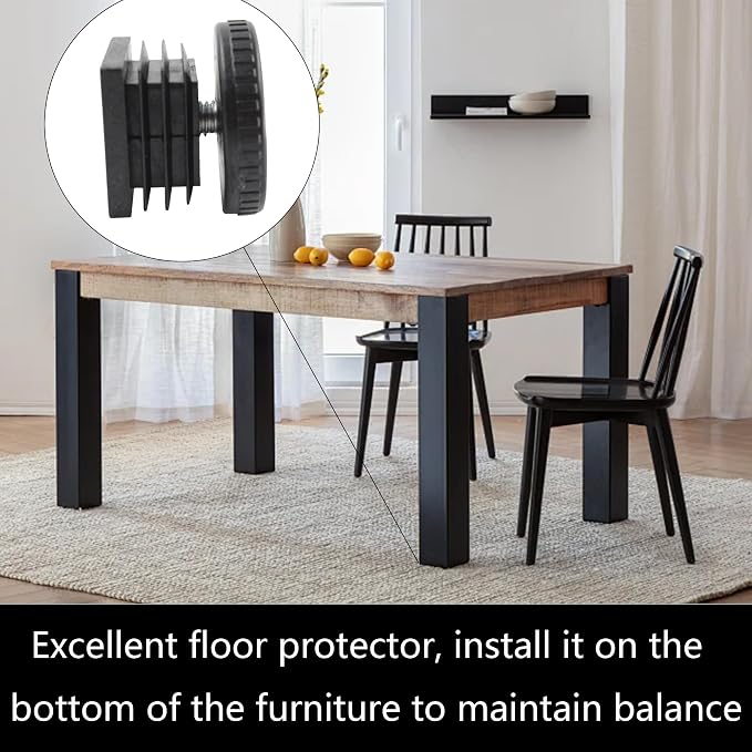 8Pcs Adjustable Leveling Feet, Square Insert Kit, Furniture Glide Leveler - Image 5
