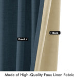 MIULEE 100% Blackout Linen Curtains 42 x 96 Inch Navy Blue 2 Panels | Thermal - Image 6