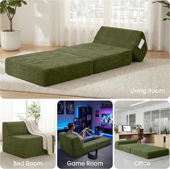 Kasunpul Folding Sofa Bed with Pillow, Memory Foam Fold Out Chair Bed, - Image 7