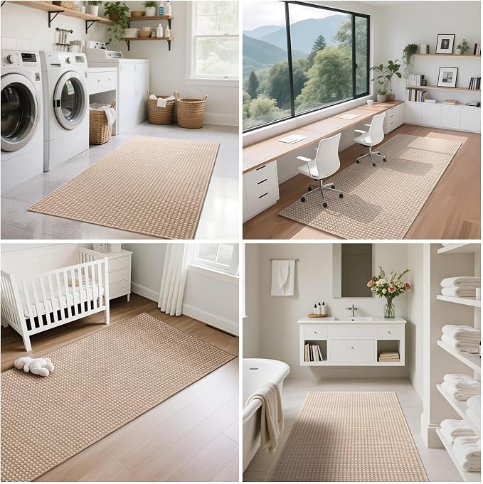 Indoor Front Door Mat Entryway Rug Non Slip Washable Brown 2x3 ft | Front Entry - Image 7