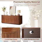 Fluted TV Stand for TVs Up to 75 Inch, Walnut Mid Century Modern TV Console for - Image 5