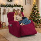 Oversized Recliner Chair Covers, 4-Piece Stretch Geometric Strokes Jacquard - Image 5