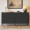 Fatmok 65" Buffet Cabinet with Storage, Fluted Credenza Sideboard with 4 Doors by Fatmok