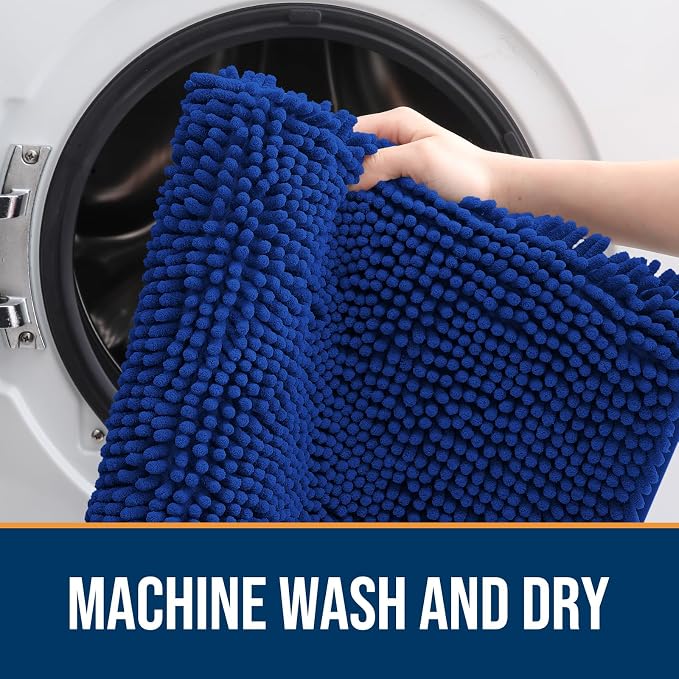 OLANLY Dog Door Mat for Muddy Paws 34x21, Super Absorbent Chenille Mud Mat | - Image 5