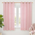 YoungsTex Light Pink Linen Curtains 63 Inch Length by YoungsTex