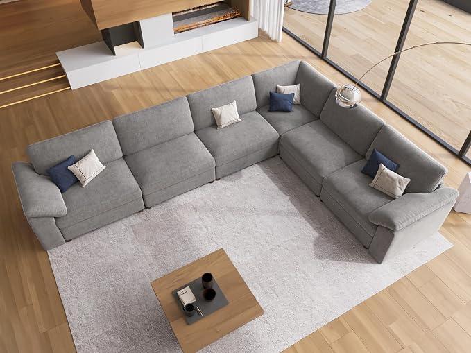 EASE MOOSE Oversized L Shape Sectional Couch, Extra Large Deep seat Gray by EASEMOOSE