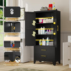 GAIOUS Steel Pantry Cabinet, 2 Adjustable Shelf and 2 Drawers, Freestanding - Image 5