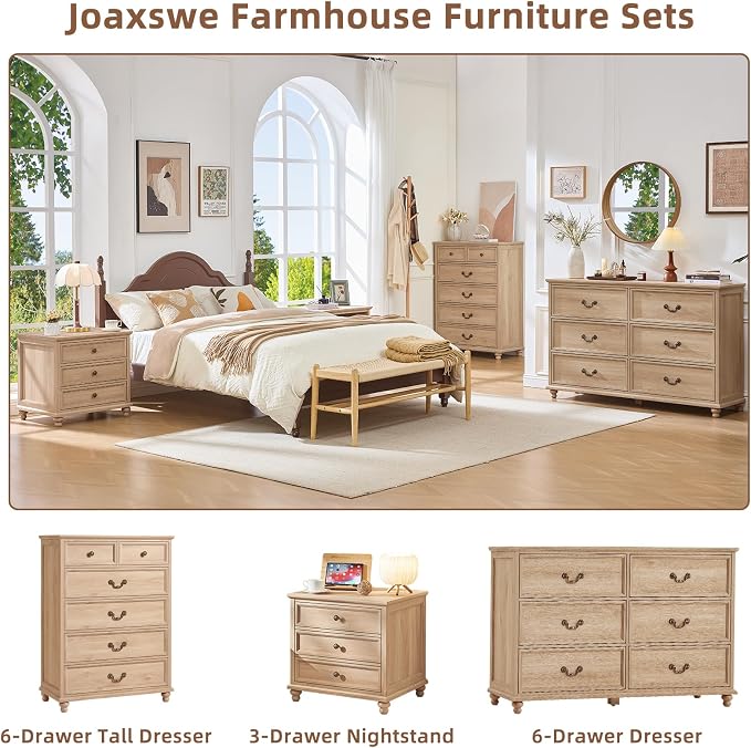 Joaxswe Farmhouse 6 Drawers Dresser - Image 6