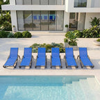 Patio Chaise Lounge Chairs Set of 6, All-Weather Aluminum Pool Loungers - Image 3
