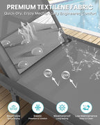 Aluminum Chaise Lounge Chair Outdoor, Foldable& No Assembly Patio Pool Lounge - Image 5
