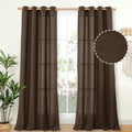 YoungsTex Brown Linen Curtains 90 Inches Length by YoungsTex