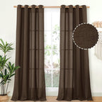 YoungsTex Brown Linen Curtains 90 Inches Length by YoungsTex