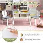 Costzon Kids Table and Chair Set, 3 Pieces Wooden Activity Table & 2 Rabbit - Image 3