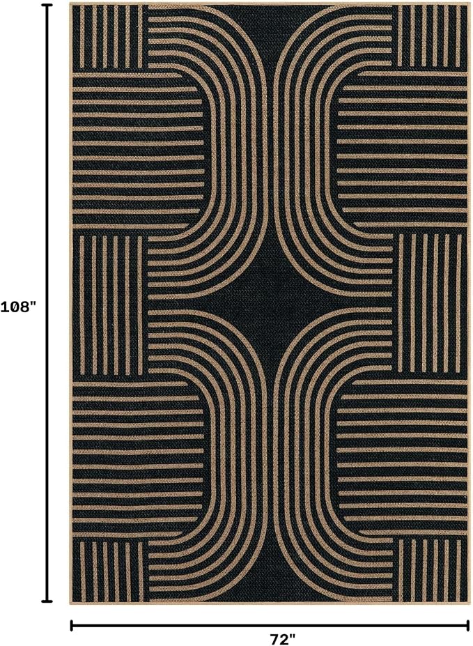 Lahome Modern Geometric Easy Jute Rug, 6x9 Area Rugs - Image 2