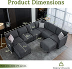 122.8" Large Sectional Couches for Living Room, 6 Seater L Shaped Modular - Image 2