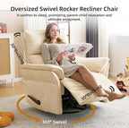 Oversized Recliner Chair, Chenille Glider Rocking Nursery Chair - Image 6