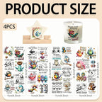 4 Sheets Rub on Transfers for Crafts, Funny owl Furniture Transfers for Wood - Image 2