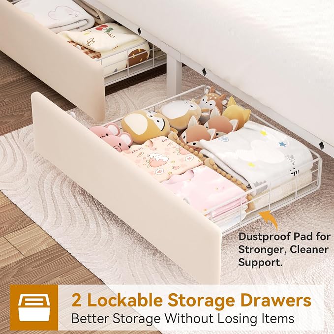 Full Upholstered LED Bed Frame - Image 5