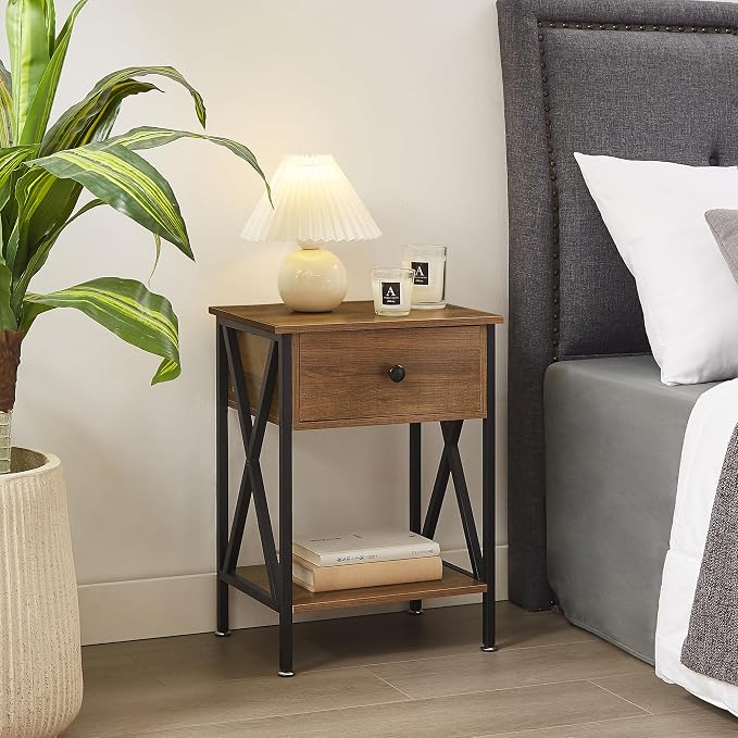 VECELO Nightstands Set of 2, Modern Bedside End Tables, Night Stands - Image 2