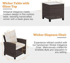 Shintenchi 3 Pieces Patio Furniture Set, PE Rattan Wicker 3 Pcs Patio Set - Image 3