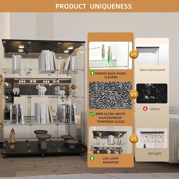 Beauty4U Glass Display Cabinet - Image 4