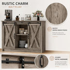 4 EVER WINNER 42" Farmhouse Coffee Bar, Buffet Cabinet - Image 7