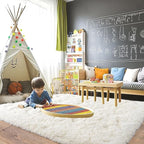 Pionblank 8x10 Rug for Living Room, Fluffy Large Area Rug, Cream White | Modern - Image 4