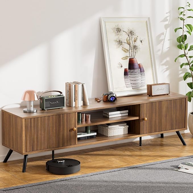 COMHOMA TV Stand for Living Room, Mid Century Modern Entertainment Center for - Image 9