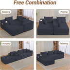 105'' Modular L-Shaped Boneless Sectional, Corduroy Deep Seat Cloud Sectional - Image 6
