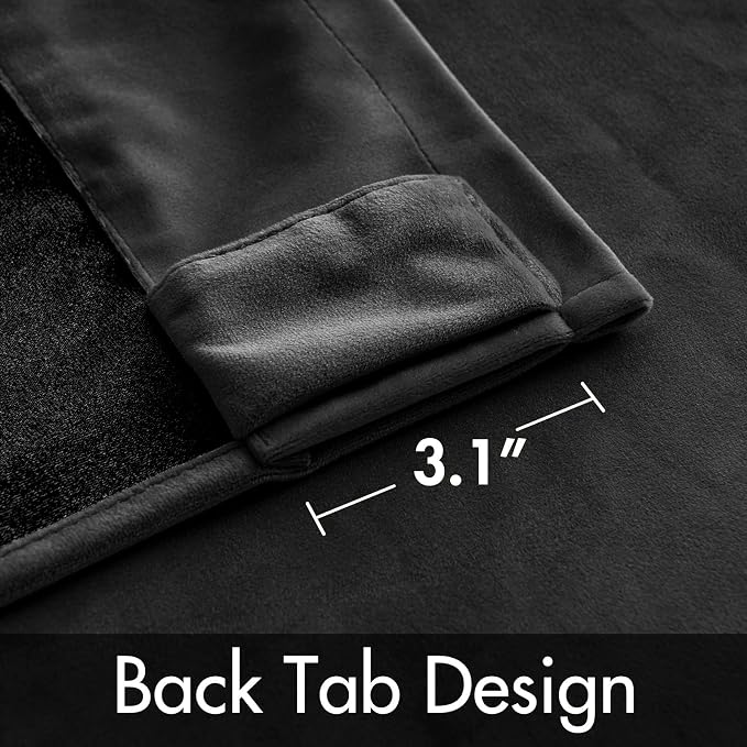 MIULEE Black Velvet Curtains 52x84 inches 2 Panels Luxury Blackout Curtains | - Image 3