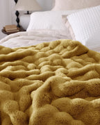 Ultra Soft Cozy Faux Fur Throw Blanket, Fuzzy Plush Thick Bubble Blanket - Image 5