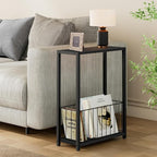 Homleke Narrow Side Table with Magazine Holder, Skinny End Table Perfect - Image 2