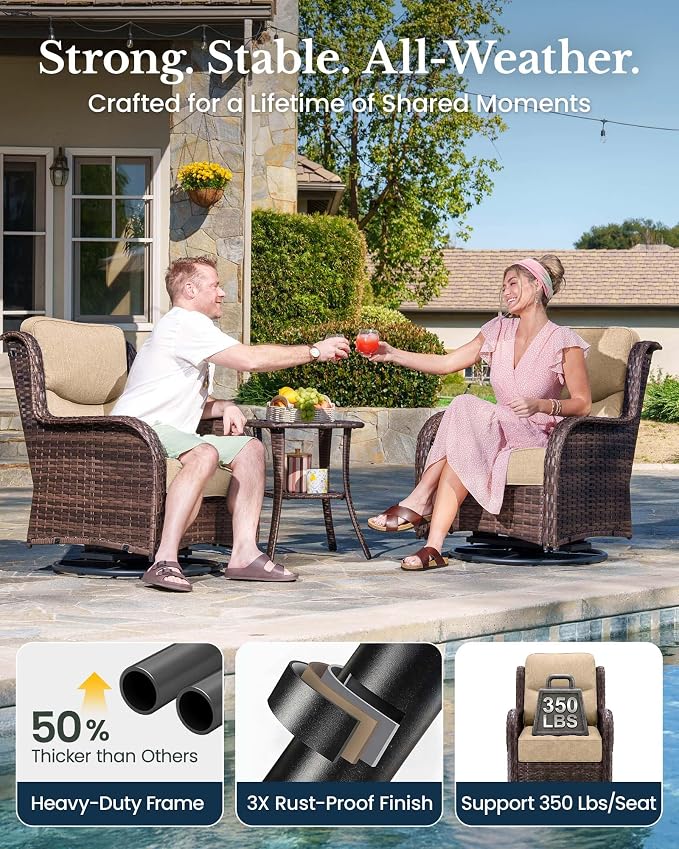 HILLGA 3-Piece Luxury Patio Furniture Set - Image 6