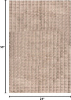 nuLOOM Jeni Taupe Checkered Washable Area Rug - Image 2
