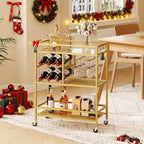 MAHANCRIS Bar Cart for Home, 3-Tier Serving Cart - Image 2
