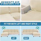 H.VERSAILTEX Sectional Couch Covers 8 Pieces Stretch Sofa Covers - Image 5
