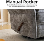 Oversized Glider Rocker Recliner, Chenille Rocking Nursery Chair - Image 8