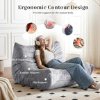 Bean Bag Chair, 2 Seater Lazy Bean Bag Sofa Memory Foam Couch, Giant Bean Bag - Image 7