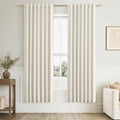 100% Blackout Linen Curtains for Bedroom 70 Inches Long Natural Cream Black Out by Guken