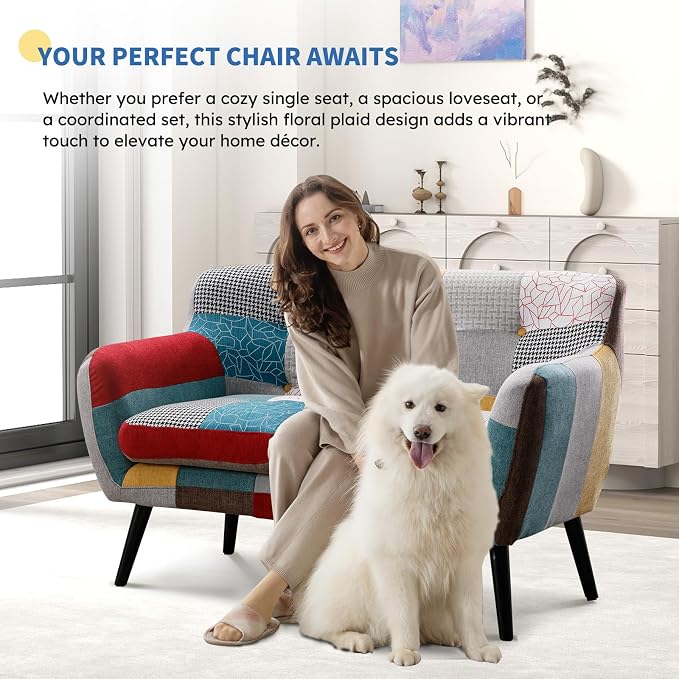 Bonzy Home Modern Boho Loveseat Couch Sofa Chair - Image 6