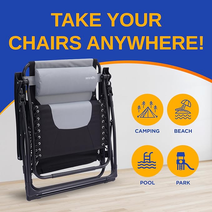SereneLife Padded Zero Gravity Lounge Chair - Image 6