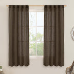Linen Curtains 63 Inch Length 2 Panels by LAMIT