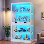 Jocoevol Display Cabinet with 4 Glass Doors, 4-Tier Modern Glass Display Case by JOCOEVOL