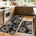 Findosom Washable Kitchen Rug Set of 2, Non Slip High-Low Textured Floral - Image 7