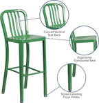 Flash Furniture Gael Commercial Grade 2 Pack 30" High Green Metal - Image 5