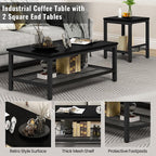 AWQM Coffee Table Set of 3, Industrial Coffee Table - Image 6
