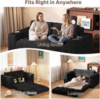 Gizoon Convertible Loveseat Sleeper Sofa Bed, Corduroy Pull Out Couch - Image 3
