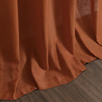Rust Linen Curtains for Living Room 120 Inches Long Light Filtering Semi Sheer - Image 9